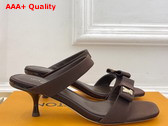 Louis Vuitton 6am Mule in Coffee Satin Replica