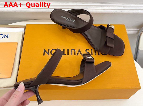 Louis Vuitton 6am Mule in Coffee Satin Replica