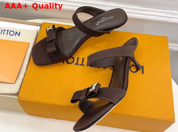 Louis Vuitton 6am Mule in Coffee Satin Replica