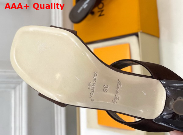 Louis Vuitton 6am Mule in Coffee Satin Replica