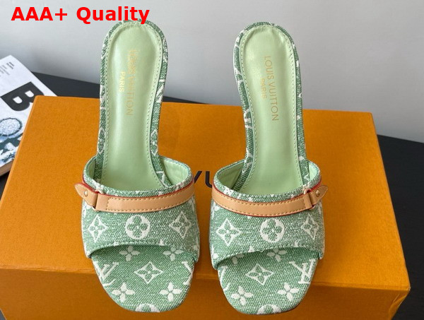 Louis Vuitton 6am Mule in Green Monogram Denim Replica
