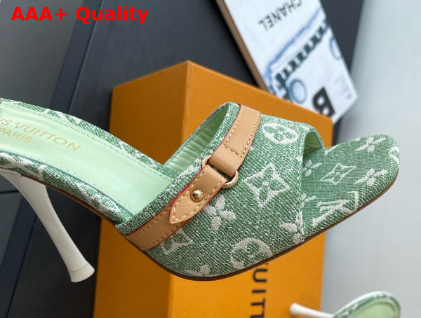 Louis Vuitton 6am Mule in Green Monogram Denim Replica