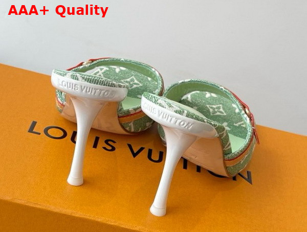 Louis Vuitton 6am Mule in Green Monogram Denim Replica