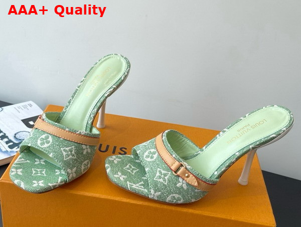 Louis Vuitton 6am Mule in Green Monogram Denim Replica
