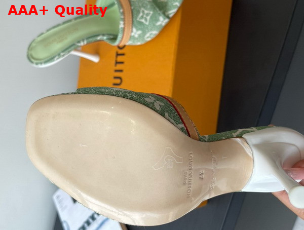 Louis Vuitton 6am Mule in Green Monogram Denim Replica