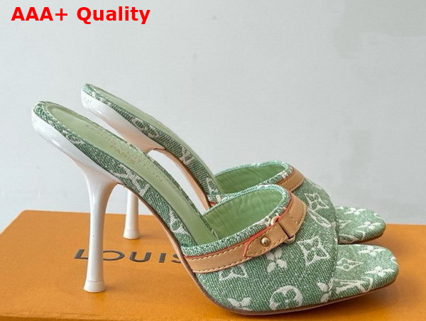 Louis Vuitton 6am Mule in Green Monogram Denim Replica