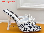 Louis Vuitton 6am Mule in White Monogram Leopard Canvas Replica