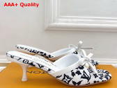 Louis Vuitton 6am Mule in White Monogram Leopard Print Canvas Replica
