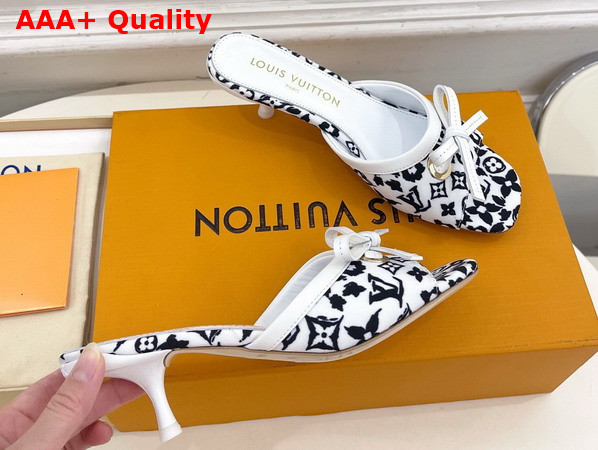 Louis Vuitton 6am Mule in White Monogram Leopard Print Canvas Replica
