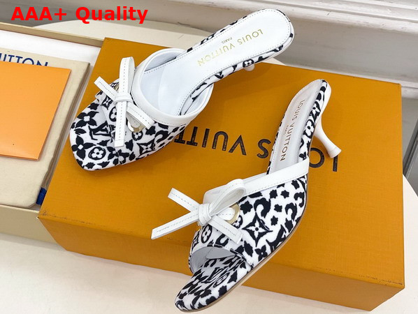 Louis Vuitton 6am Mule in White Monogram Leopard Print Canvas Replica