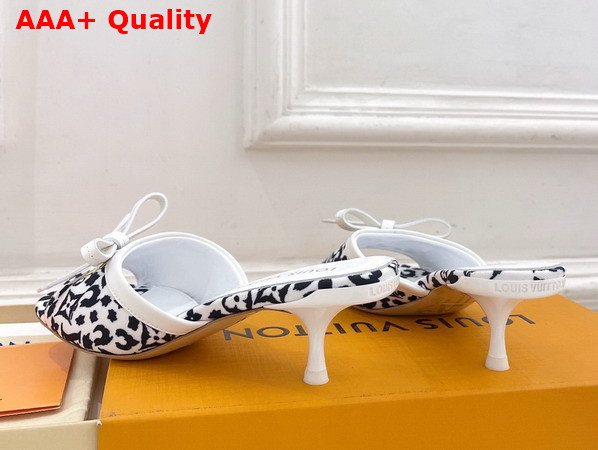 Louis Vuitton 6am Mule in White Monogram Leopard Print Canvas Replica