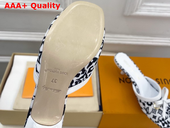 Louis Vuitton 6am Mule in White Monogram Leopard Print Canvas Replica
