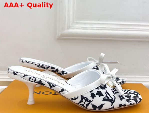 Louis Vuitton 6am Mule in White Monogram Leopard Print Canvas Replica