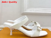 Louis Vuitton 6am Mule in White Satin Replica