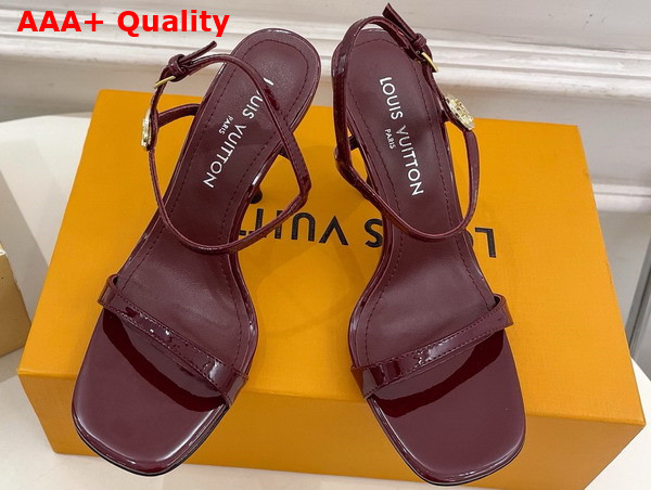 Louis Vuitton 6am Sandal in Bordeaux Patent Calf Leather Replica