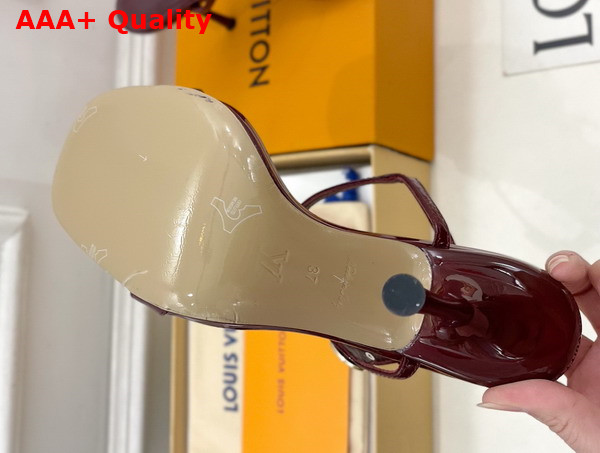 Louis Vuitton 6am Sandal in Bordeaux Patent Calf Leather Replica