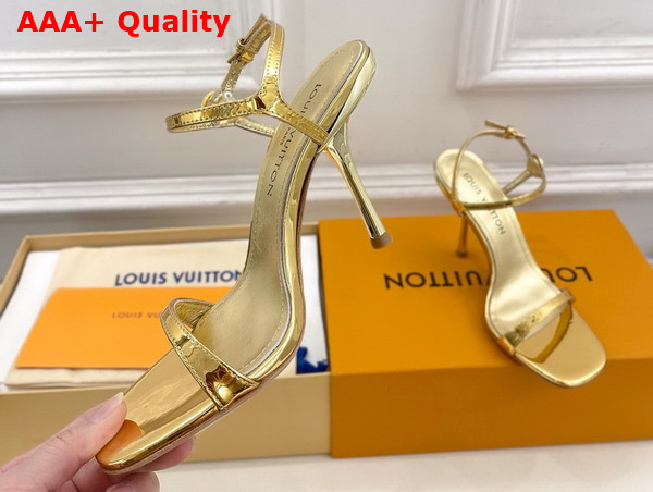 Louis Vuitton 6am Sandal in Gold Metallic Calf Leather Replica