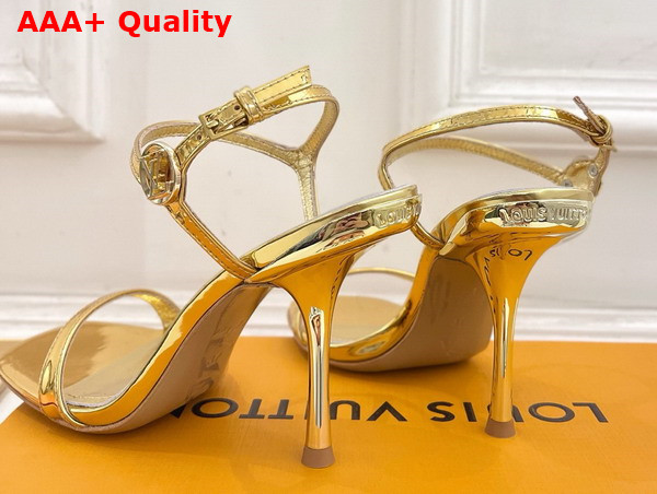 Louis Vuitton 6am Sandal in Gold Metallic Calf Leather Replica