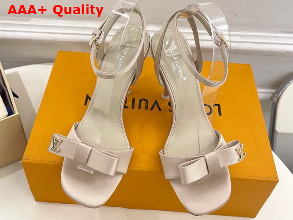 Louis Vuitton 6am Sandal in Nude Beige Satin Replica
