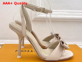 Louis Vuitton 6am Sandal in Nude Beige Satin Replica