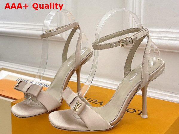 Louis Vuitton 6am Sandal in Nude Beige Satin Replica