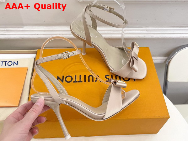 Louis Vuitton 6am Sandal in Nude Beige Satin Replica