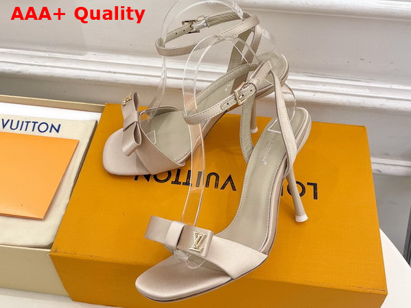 Louis Vuitton 6am Sandal in Nude Beige Satin Replica