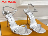 Louis Vuitton 6am Sandal in Silver Metallic Calf Leather 1AGWXU Replica