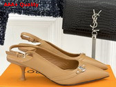 Louis Vuitton 6am Slingback Pump in Beige Lambskin Replica