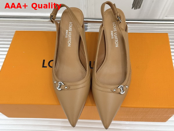 Louis Vuitton 6am Slingback Pump in Beige Lambskin Replica