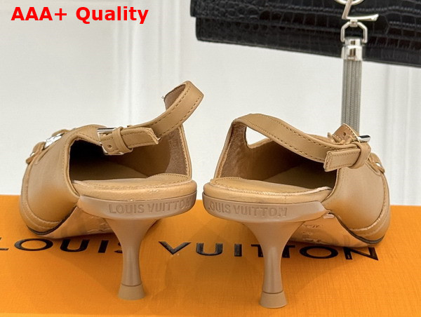 Louis Vuitton 6am Slingback Pump in Beige Lambskin Replica