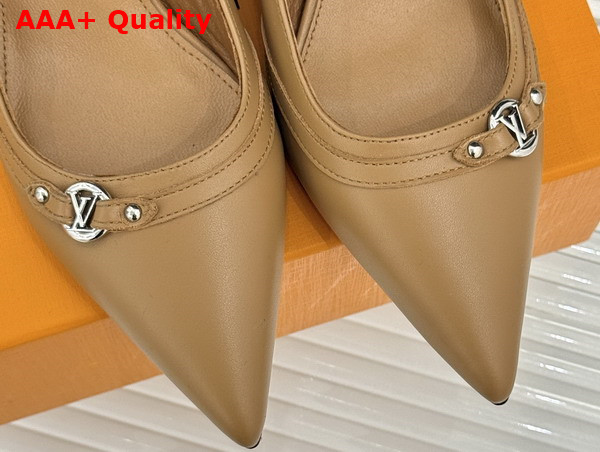 Louis Vuitton 6am Slingback Pump in Beige Lambskin Replica