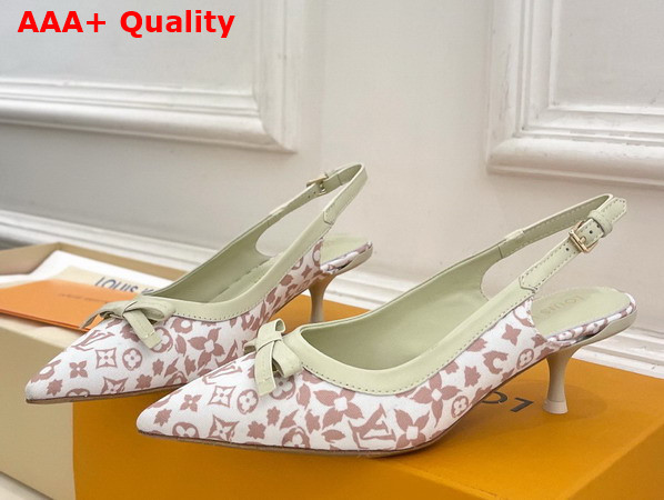 Louis Vuitton 6am Slingback Pump in Beige Monogram Leopard Print Canvas 1AJMOY Replica