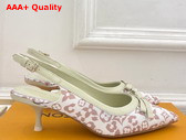 Louis Vuitton 6am Slingback Pump in Beige Monogram Leopard Print Canvas 1AJMOY Replica
