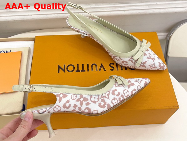 Louis Vuitton 6am Slingback Pump in Beige Monogram Leopard Print Canvas 1AJMOY Replica