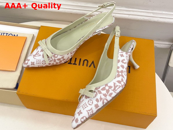 Louis Vuitton 6am Slingback Pump in Beige Monogram Leopard Print Canvas 1AJMOY Replica