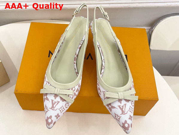Louis Vuitton 6am Slingback Pump in Beige Monogram Leopard Print Canvas 1AJMOY Replica