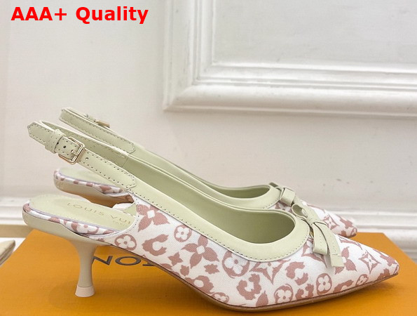 Louis Vuitton 6am Slingback Pump in Beige Monogram Leopard Print Canvas 1AJMOY Replica