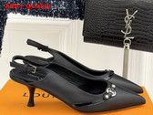 Louis Vuitton 6am Slingback Pump in Black Lambskin Replica