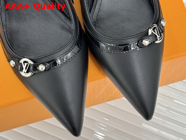 Louis Vuitton 6am Slingback Pump in Black Lambskin Replica