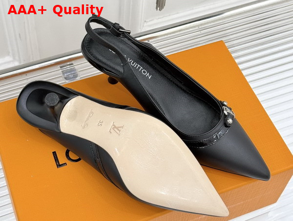 Louis Vuitton 6am Slingback Pump in Black Lambskin Replica