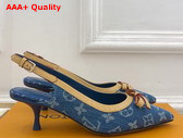 Louis Vuitton 6am Slingback Pump in Bleu Denim Monogram Denim 1AJKT1 Replica