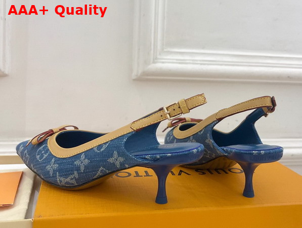 Louis Vuitton 6am Slingback Pump in Bleu Denim Monogram Denim 1AJKT1 Replica