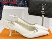Louis Vuitton 6am Slingback Pump in Ecru White Lambskin Replica