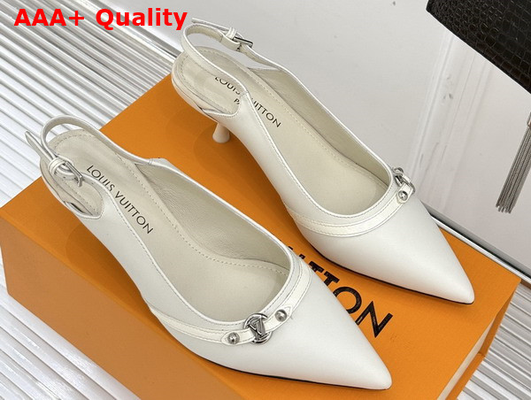 Louis Vuitton 6am Slingback Pump in Ecru White Lambskin Replica