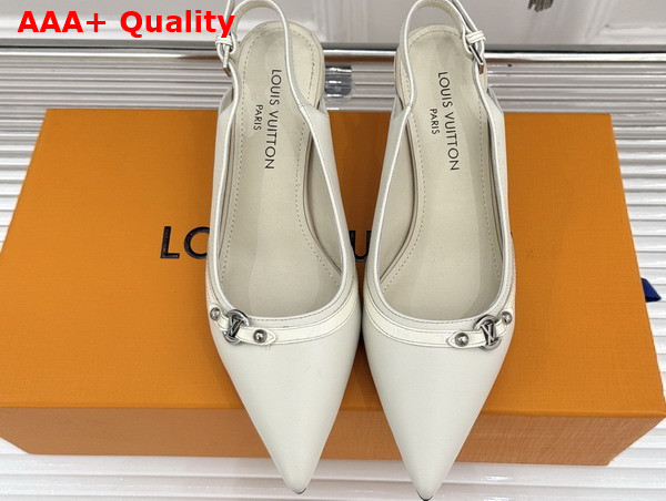 Louis Vuitton 6am Slingback Pump in Ecru White Lambskin Replica