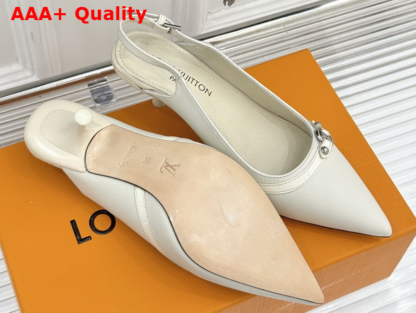 Louis Vuitton 6am Slingback Pump in Ecru White Lambskin Replica