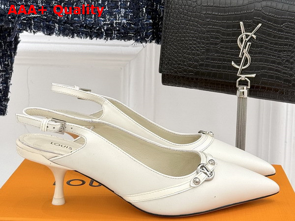Louis Vuitton 6am Slingback Pump in Ecru White Lambskin Replica