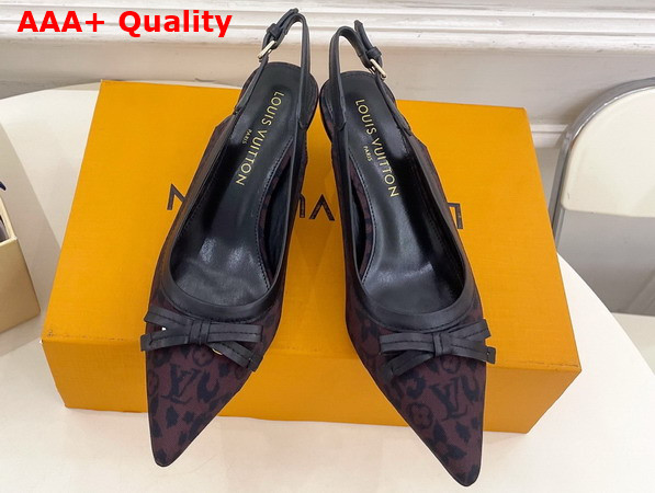 Louis Vuitton 6am Slingback Pump in Marron Monogram Leopard Print Canvas 1AJL09 Replica