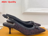 Louis Vuitton 6am Slingback Pump in Marron Monogram Leopard Print Canvas 1AJL09 Replica